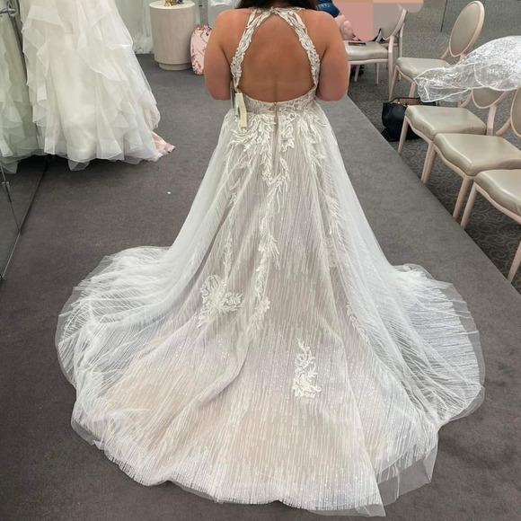 David's Bridal Dresses Size 4 Davids Bridal Floral Applique Open